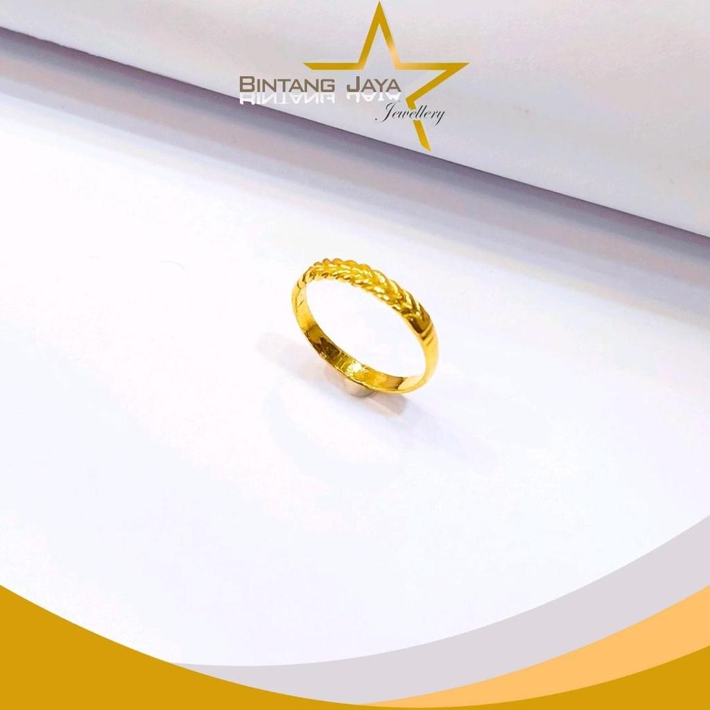 Cincin Emas Asli LM Balige No 8 - Kadar (LM99) - Berat 2gr - Model Minimalis, Tampil Simpel Tapi Ber