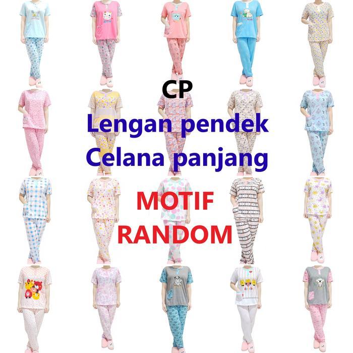 n16m- Baju Tidur Paket Usaha 3Set Kaos Dewasa Setelan Piyama Panjang Dan Pendek