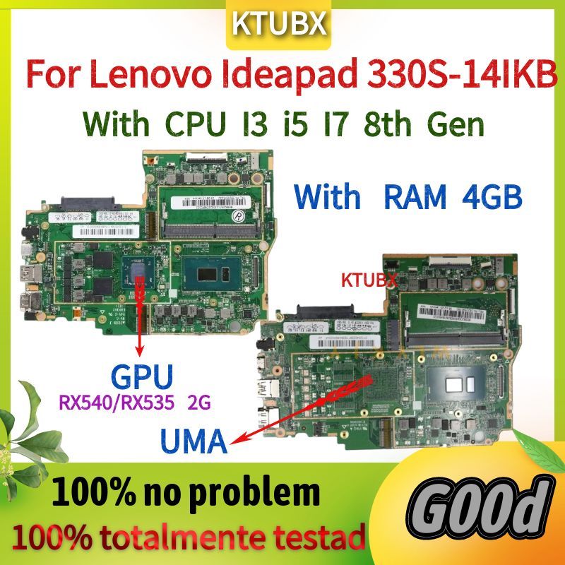 For Lenovo 330S-14IKB 330S-14 Laptop Motherboard.CPU i3 i5 i7.GPU:R540/R535.4GB RAM.Tested 100% Work