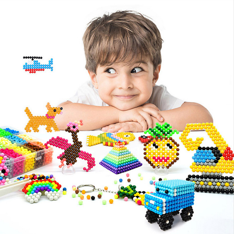 Drawing Water Soluble Jigsaw Bead Handmade Diy Magic Bead Enhance Children Attention Toy Keychain