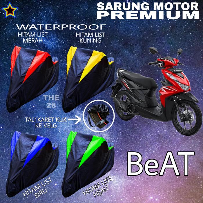 New Cover Motor Peutup BEAT Hitam KOMBINASI Mantel Premium WATERPROOF