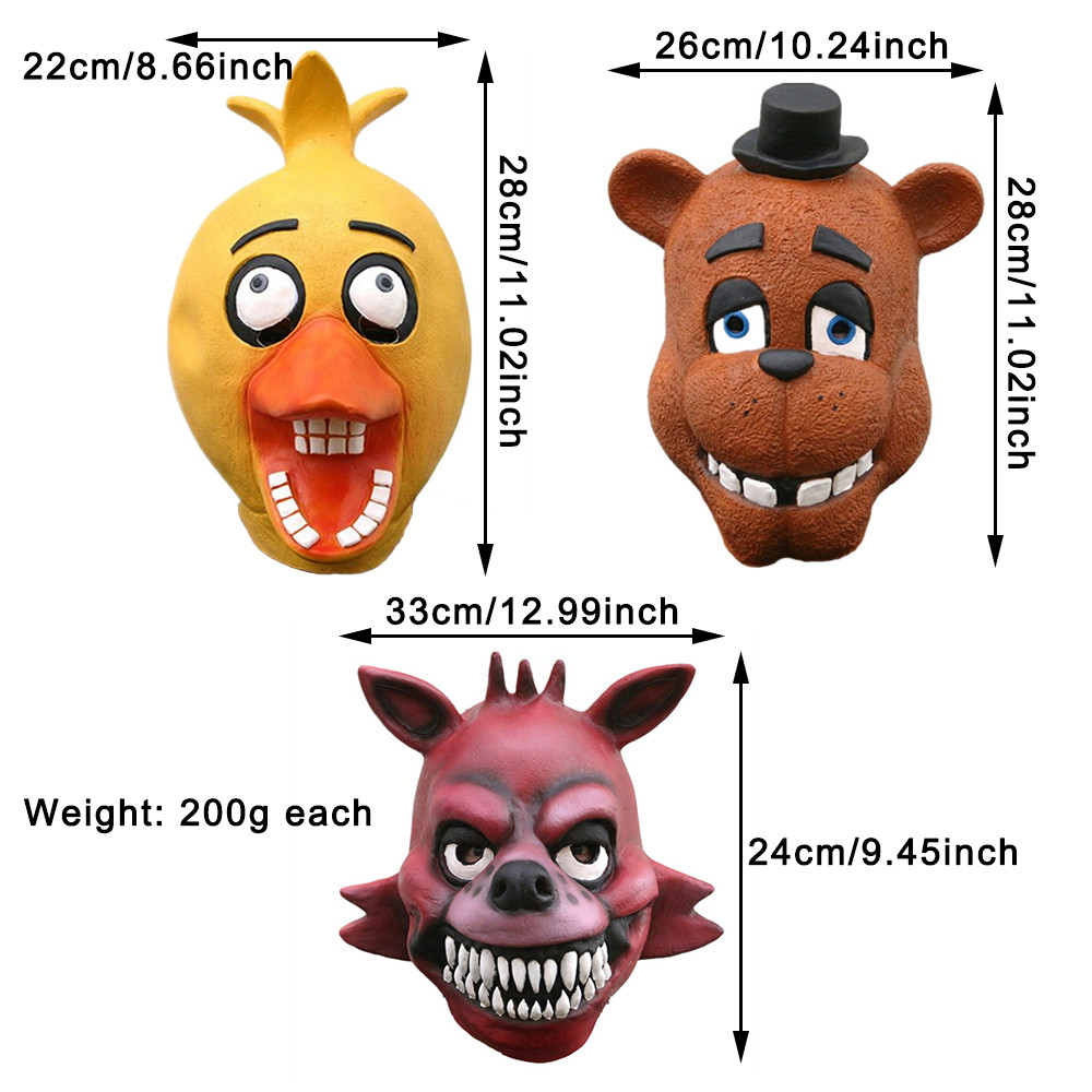 Animal Mask Game FNaF Cosplay Funny Fox Bear Mask Kids Party Halloween Masquerade Latex Full Face Co