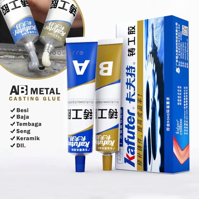 Lem Epoxy AB Kuat Metal Casting Glue Penambal Besi Radiator Anti Bocor Kayu Keramik Plastik Tahan