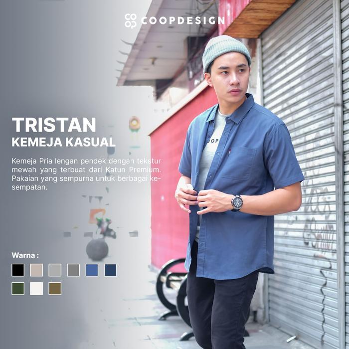 PROMO (GGV) COOP DESIGN - TRISTAN KEMEJA KASUAL KERJA LENGAN PENDEK SHORT SLEEVE BASIC MINI RISTOP