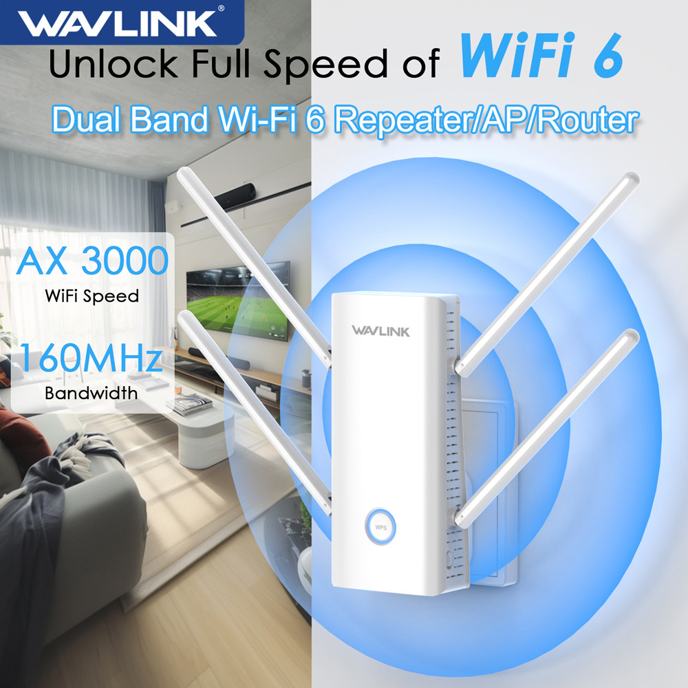 Wavlink Full Gigabit Wireless Wifi Repeater Ax3000 Dual Band Wi-Fi 6 Repeater/Ap/Router Wifi
