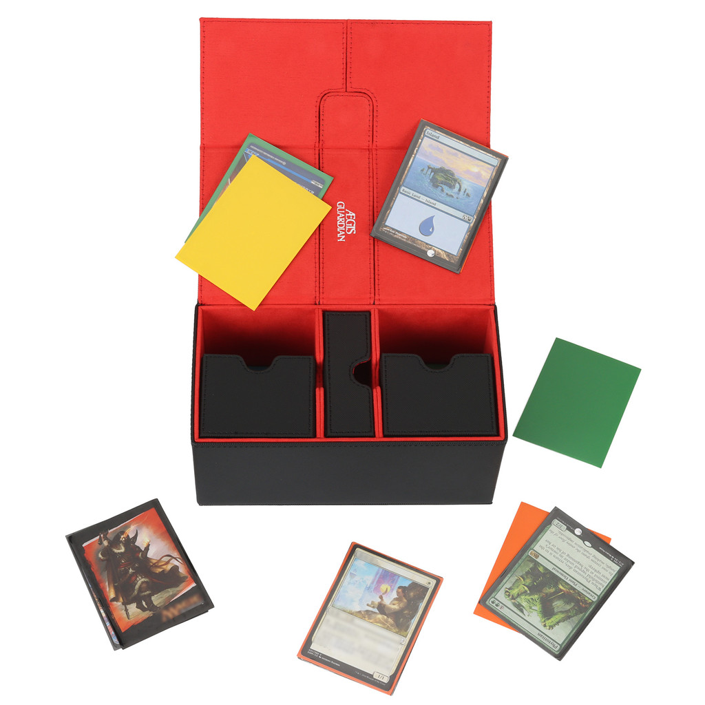AEGIS GUARDIAN Commander Deck Box Premium Leather Card Case For 200+ MTG/PKM/YuGiO TCG Sleeved Cards