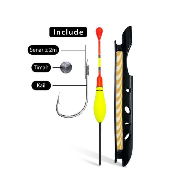 1 Set Paket Lengkap Joran Tegek Lipat Portable Joran Tegek Teleskopik dengan Kail Timah Pelampung