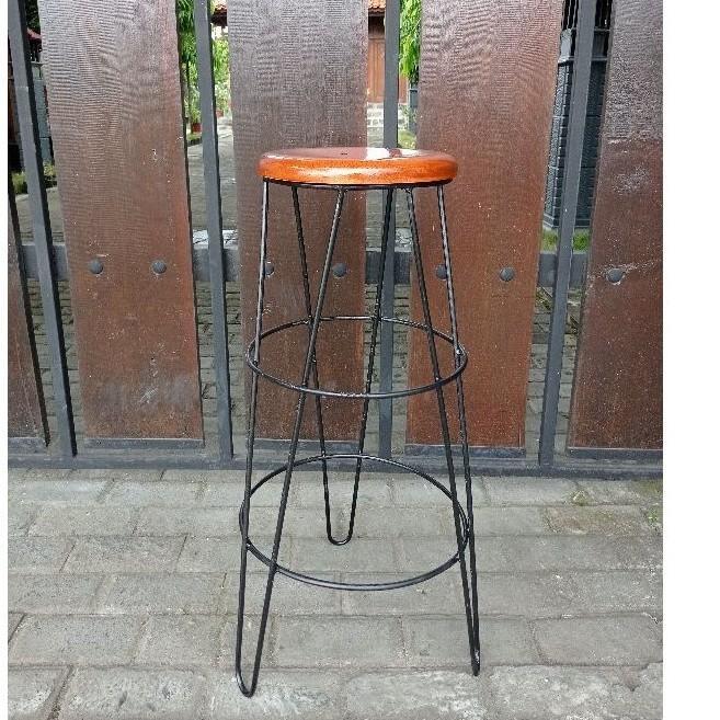 VCS01 / KURSI MINIMALIS / BANGKU BESI KAYU / KURSI CAFE / KURSI BAR - TINGGI 70CM Chairs Furniture