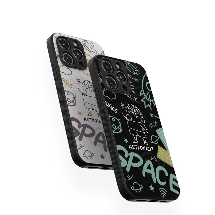 Casing HP Glass Couple Sinchan Astronaut Android & iPhone 7/8/xr/x/xs/11/12/13/14/15/16plus/pro/max
