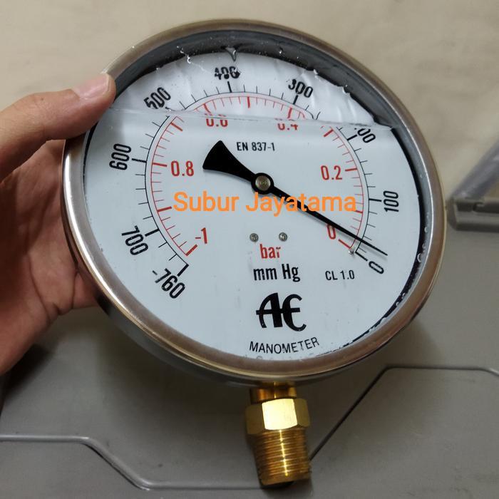 Vacuum Vakum Vacum Gauge Stainless 6 " inchi -1 - 0 Bar -760 - 0 Mmhg