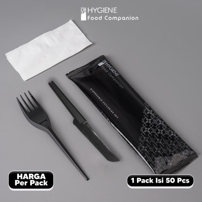 Set Garpu Pisau Plastik Hygiene Premium