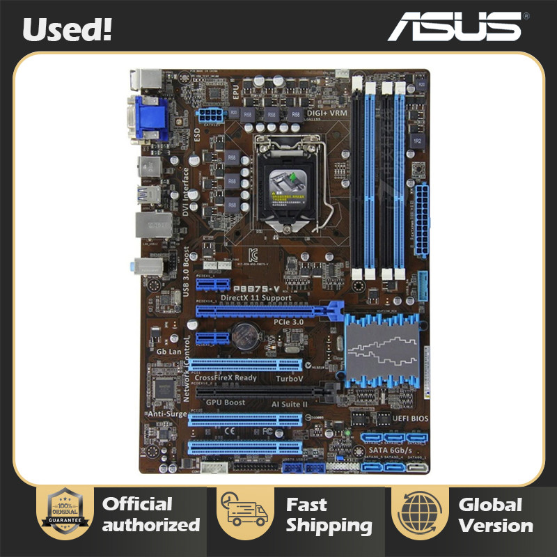 P8B75-V Desktop Motherboard Intel B75 Socket LGA 1155 i3 i5 i7 DDR3 32G SATA3 USB3.0 ATX