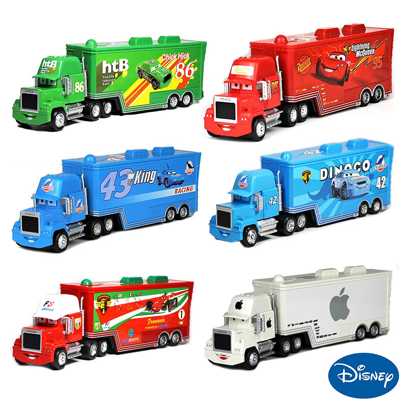 Disney Toys Pixar Cars 3 Container truck Lightning Mcqueen Racing Family Collection Flo Diecast