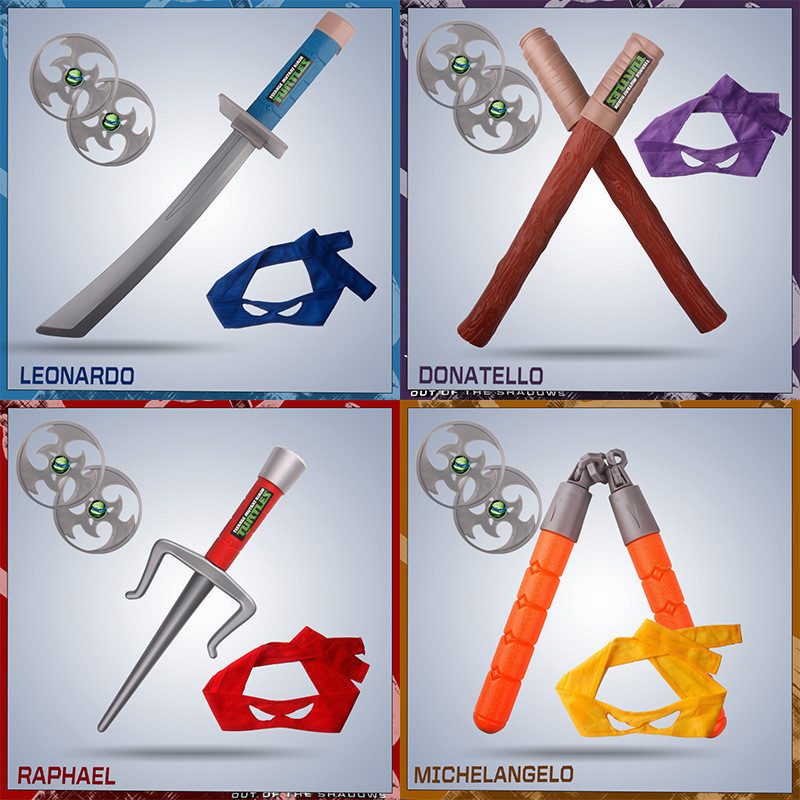 Teenage Ninja S Eye Mask Nunchaku Darts Knife And Knife Can Anime Cosplay Wear Children'S