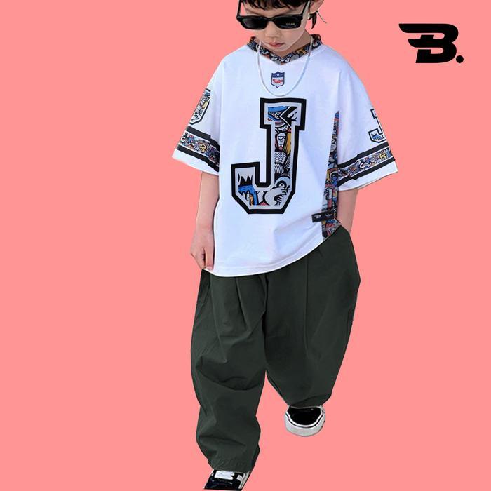 Baju Anak Jersey Streetwear Oversize Boxy Fit Retro Unisex Vintage / Futsal/ Voly/ Tenis Costume