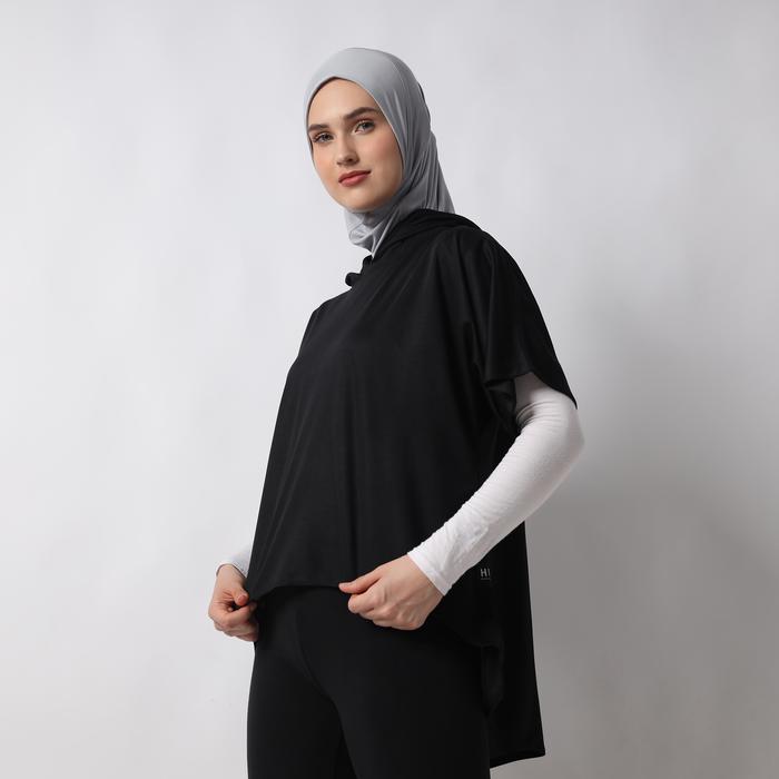 HIA Everywear Yumna Outer Hoodie Sleeveless Sport Wanita Bahan Dry Fit Baju Atasan Muslim Panjang