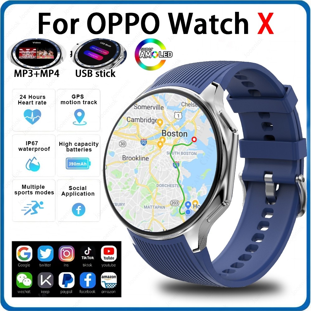 Oppo Watch X Amoled 32Gb Smartwatch Waterproof Men Smart Watch Bluetooth Call Connect Headphones Tws