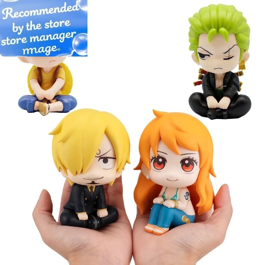 9.5cm ONE PIECE Anime Figure Look Up Luffy/Zoro Action Figure Q Version Kawaii Nami/Sanji Figurine