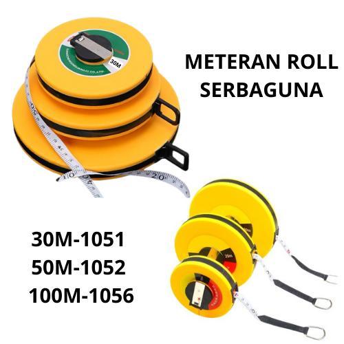 New [cod]ALAT PENGUKUR TUKANG METERAN BULAT 30M-1051 / 50M-1052 / 100M-1056 METERAN ROLL METERAN