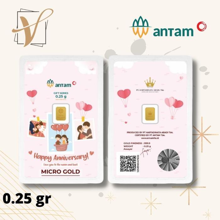 Logam Mulia Antam Hartadinata Micro Gold 0.25 Gram Anniversary 2