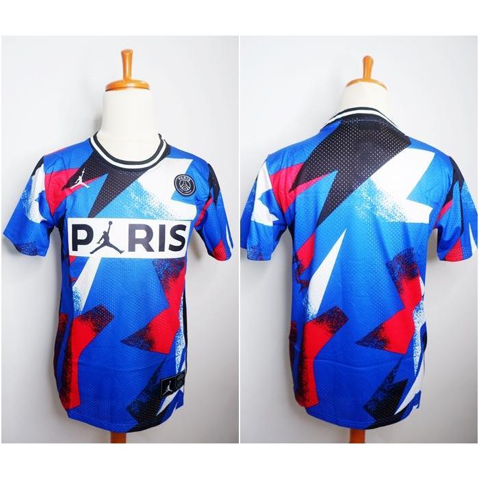SLEEVE JERSEY BASKET PARIS #23 MICHAEL JORDAN SPECIAL BIRU PUTIH
