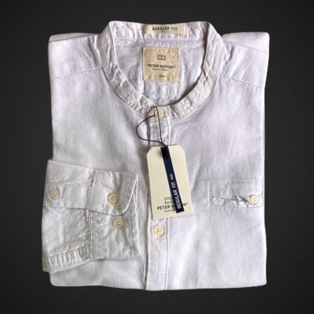 TERMURAH kemeja pria linen warna putih