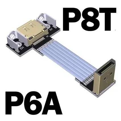 Adt-Link Displayport Ribbon Extension Cable Male-Female Flat Shielded Fpc Dp To Dp 1.2 Adapter 90