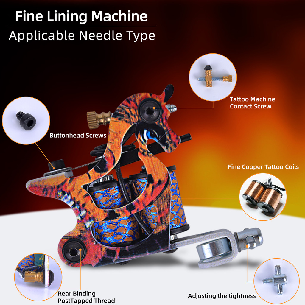DRAGONDFIRE Complete Coils Tattoo Kit Body Art Tools Set Permanent Makeup Tattoo Set Tattoo Machine 