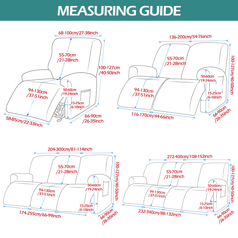 Polar Fleece Recliner Chair Covers Armchair Cover Recliner Sofa Covers Anti-Slip Home Decor Recliner