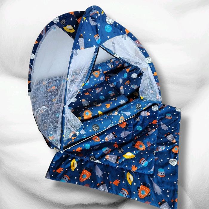 Kasur Kelambu Serut Set Slimut Bayi Kasur serut Perahu motif karakter uniseks Anak-Anak Cewek Cowok