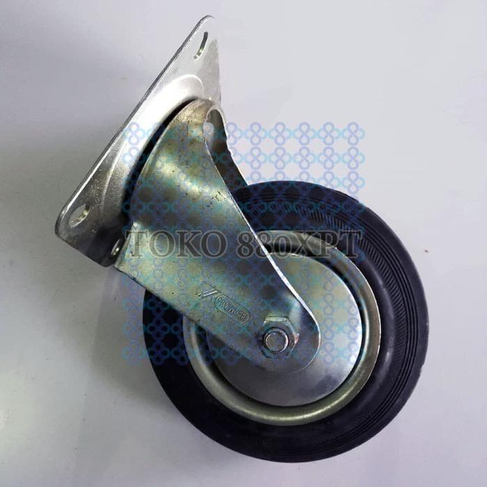 Roda Karet 6" 150 mm ProWheel Rubber Caster Wheel Mati Hidup Swivel