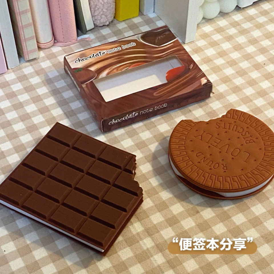 1pcs 80 Sheets Mini Memo Pads Cute Notebook Biscuit Chocolate Note Book Daily Tabs Office Decor Scho