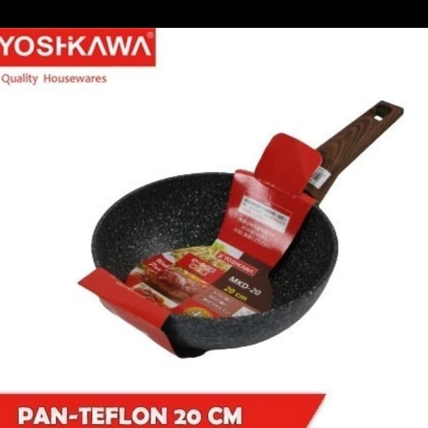 Deep Wok Sauce Pan Panci Marble Gagang Kayu Cekung Dalam Tebal Kuat Murah Induksi Anti Lengket Karat