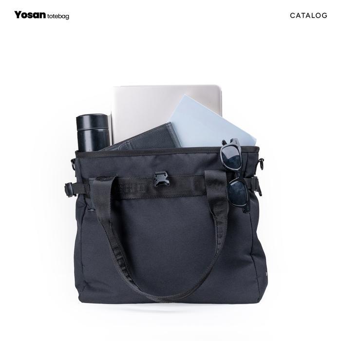 Sedia CAGHO I Yosan Totebag Black I Slingbag Pria l Ransel Backpack I Totebag Anti Air I Tas