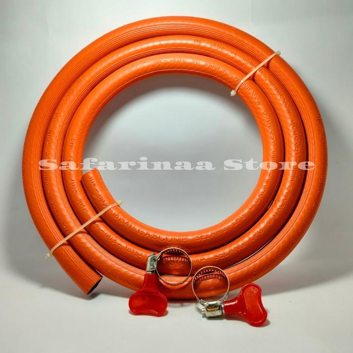 Selang Lpg Gas Lpg 3 Lapis Orange Gratis Klem Kuping Original