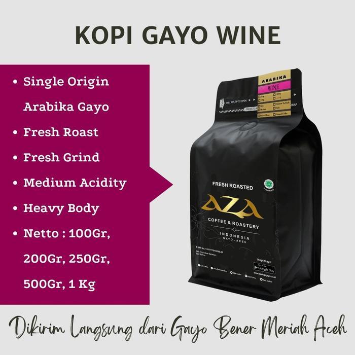 PROMO Kopi Arabika GAYO WINE Single Origin Coffe Bubuk AZA Coffee Roast Bean