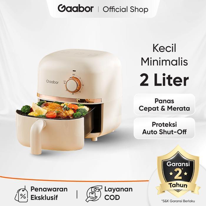 [Voucher] Gaabor Mini Air Fryer Kecil Low Watt Mesin Penggorengan Tanpa Minyak Loyang anti lengket