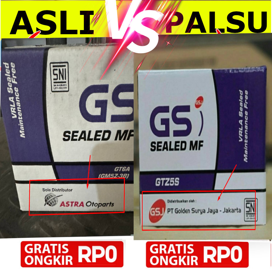 Aki Yamaha Sigma YB5L-B / GM5Z-3B(GT6A) Versi Original 100%