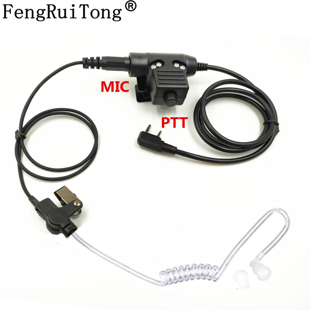Covert Acoustic Tube NATO Plug Earpiece headset U94 PTT Mic for Baofeng UV-5R BF-888S UV5R GT-3TP