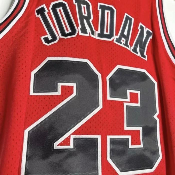 2n5h- Bordir Import Jersey Baju Basket Chicago Bulls 23 Michael Jordan Merah