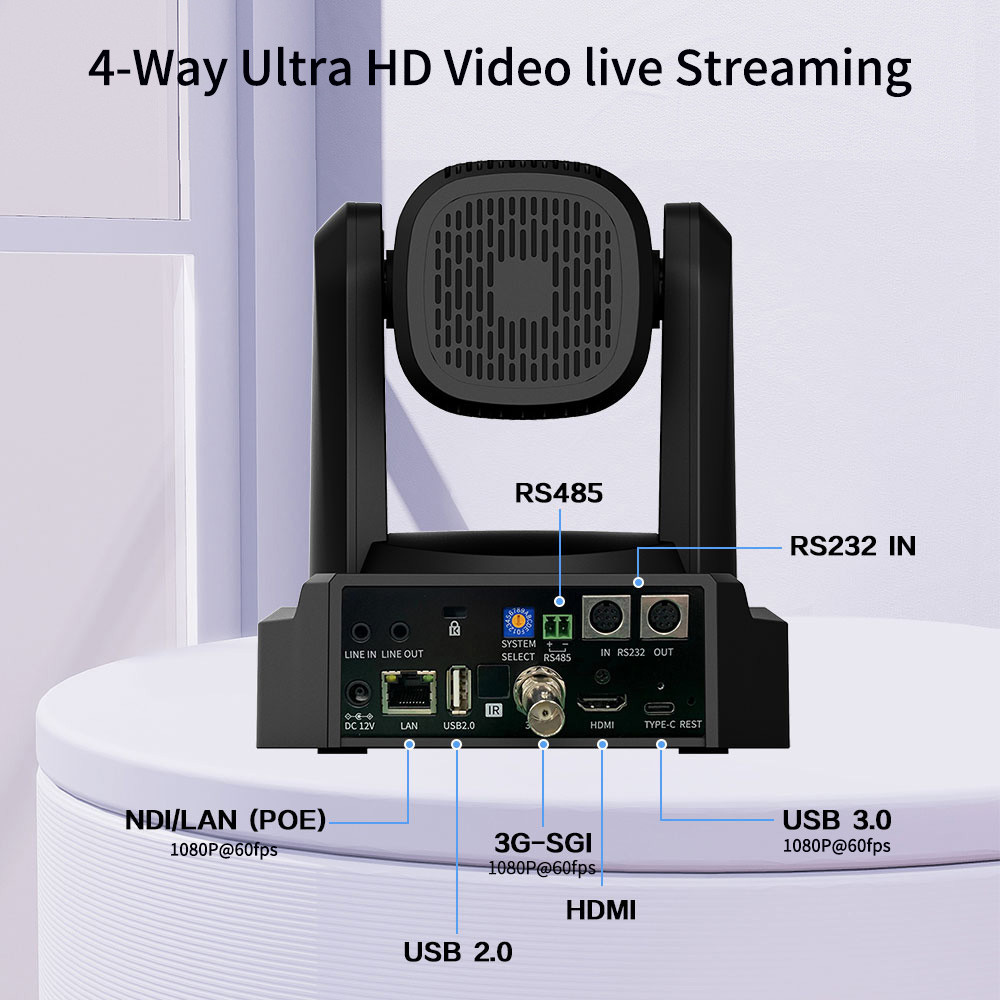 4K Ndi Ptz Camera Sdi &Hdmi &Usb3.0 Video Ptz Network Ip Live