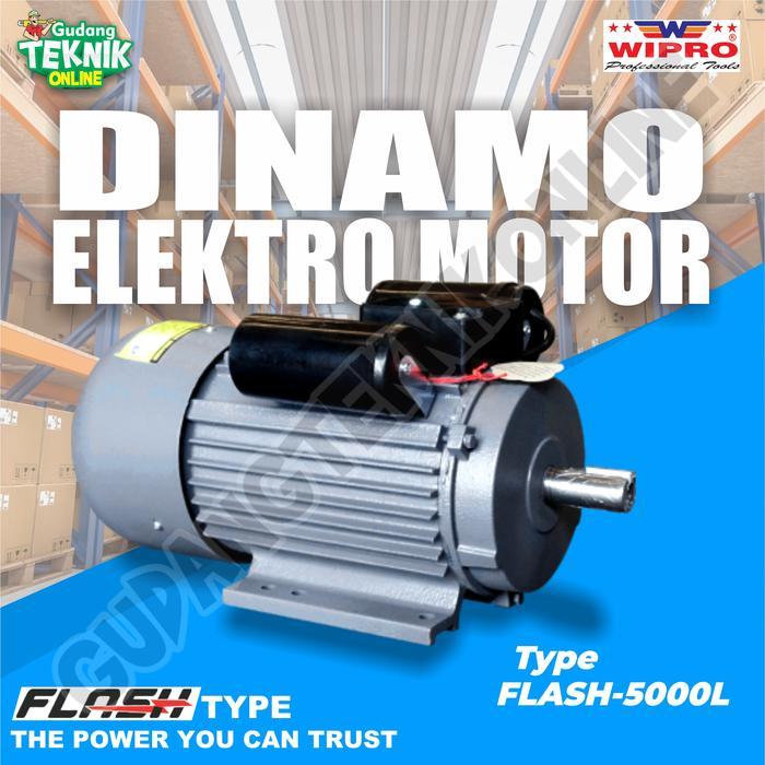 Dinamo Motor Penggerak 5Hp 4P 1Phase 1430Rpm WIPRO Type FLASH 5000L - Dinamo Elektro Motor WIPRO 5Hp