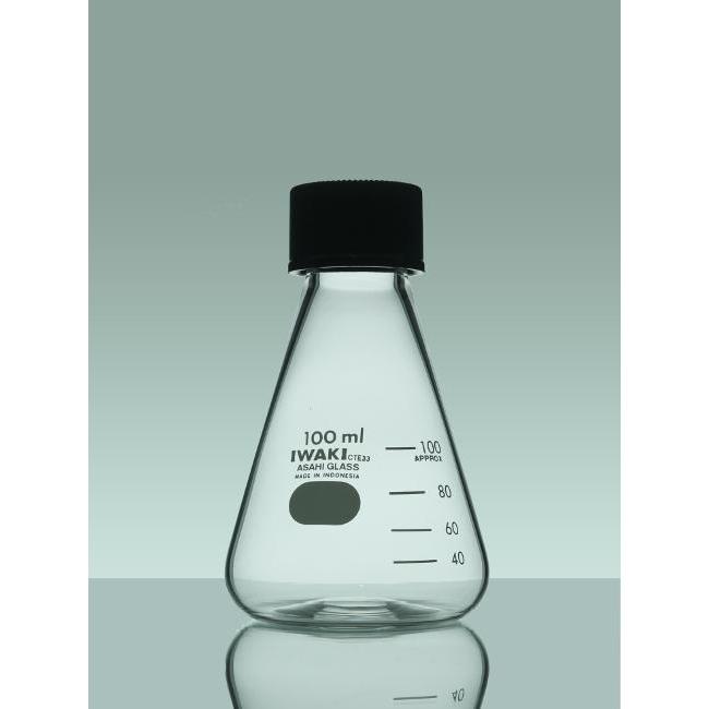 Iwaki.4985Fk250-33 Erlenmeyer Screw Cap 250Ml Erlenmeyer Tutup Ulir