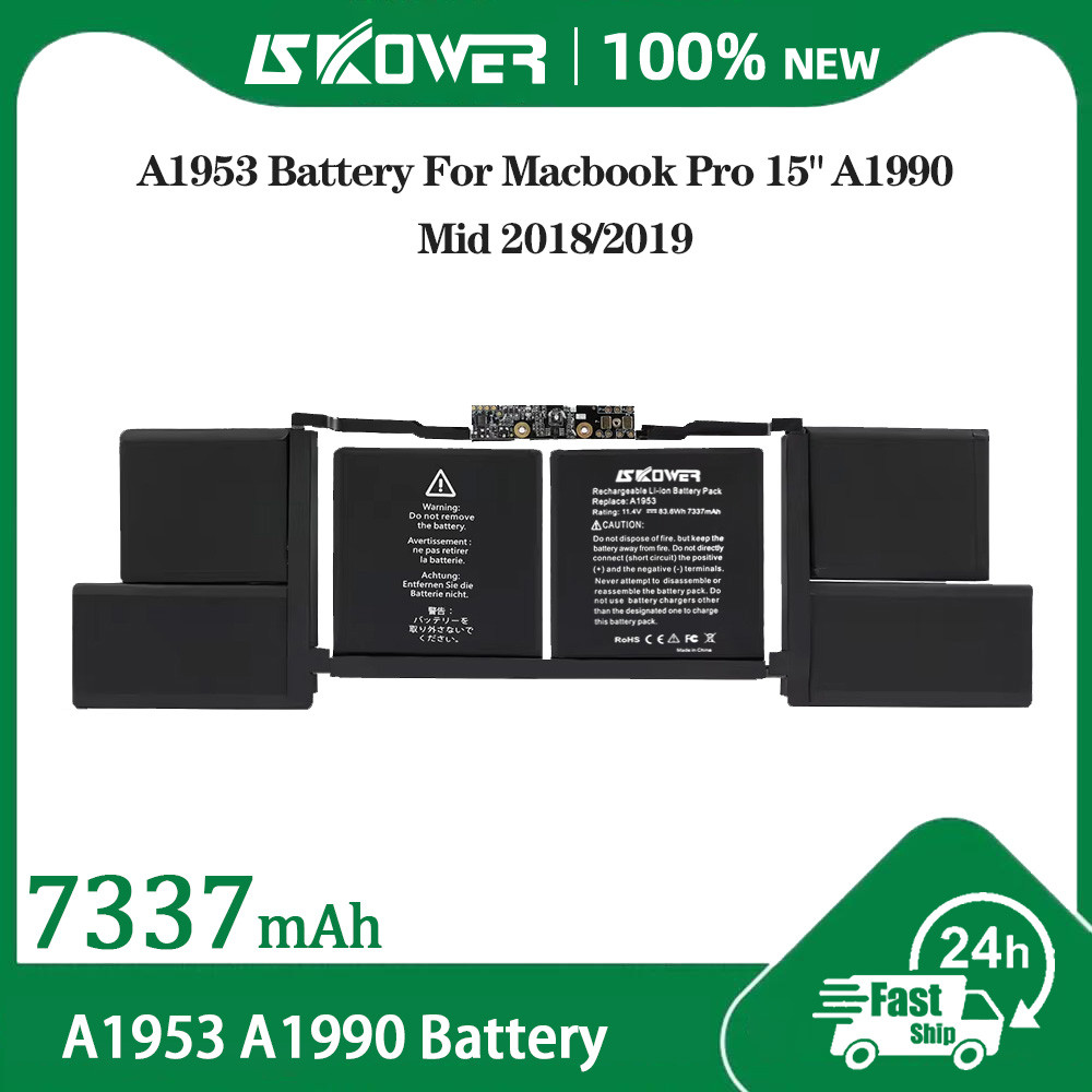 Skower A1953 Laptop Battery For Apple Macbook Pro 15 Inch A1990 2018 2019 Emc3215 Emc3359