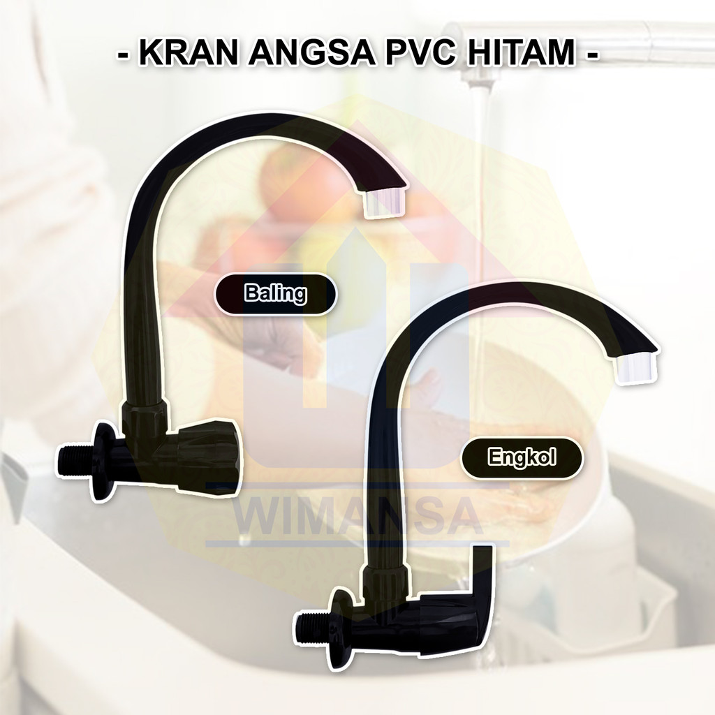 KRAN ANGSA PVC HITAM - KRAN WASTAFEL CUCI PIRING