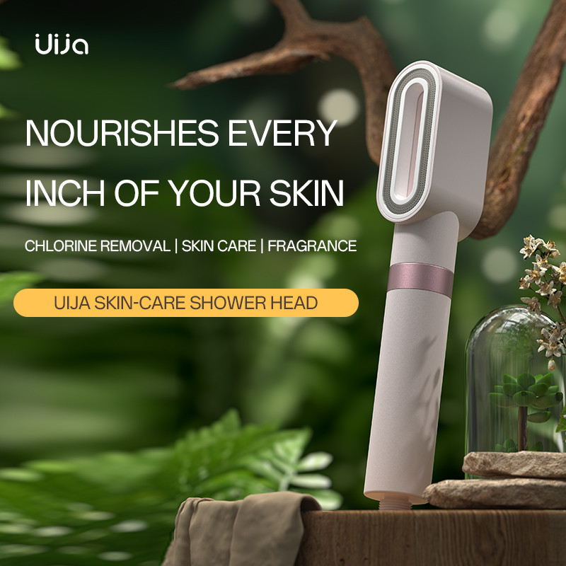 UIJA SKIN-CARE SHOWER HEAD [Jasmine Flower Scent] Comes With An Essential Oil Filter and Comes In A