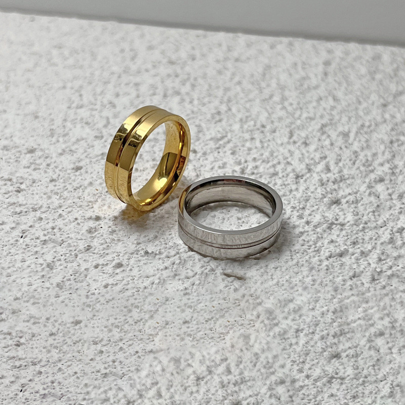 Cincin Pria Royal Line 8mm / Cincin Polos Elegan Cincin Emas Cincin Titanium
