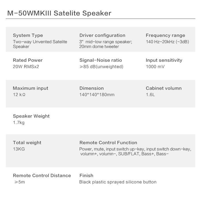 Swans HiVi M50W-MKIII 2.1 Professional Multimedia Home Active Speaker Bluetooth Optical Remote