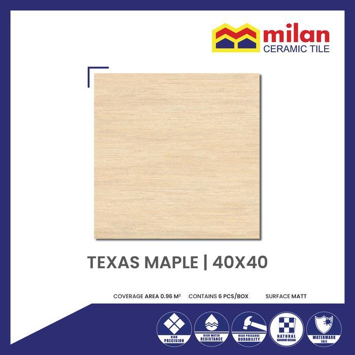 bkuf- Milan Texas Maple 40X40 Keramik Lantai Motif Kayu Matt
