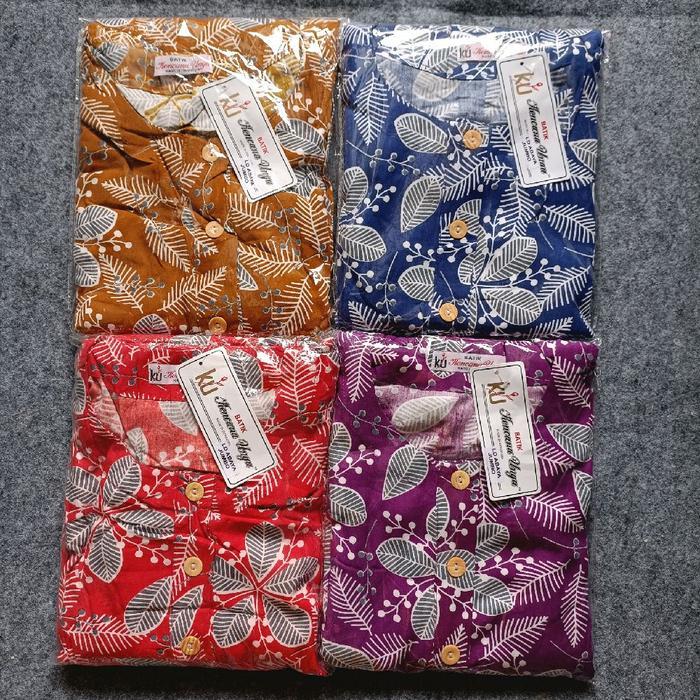 Longdres Jumbo Ld 140 Cm Abaya Jumbo Gamis Jumbo Batik Kencana Ungu Label Putih